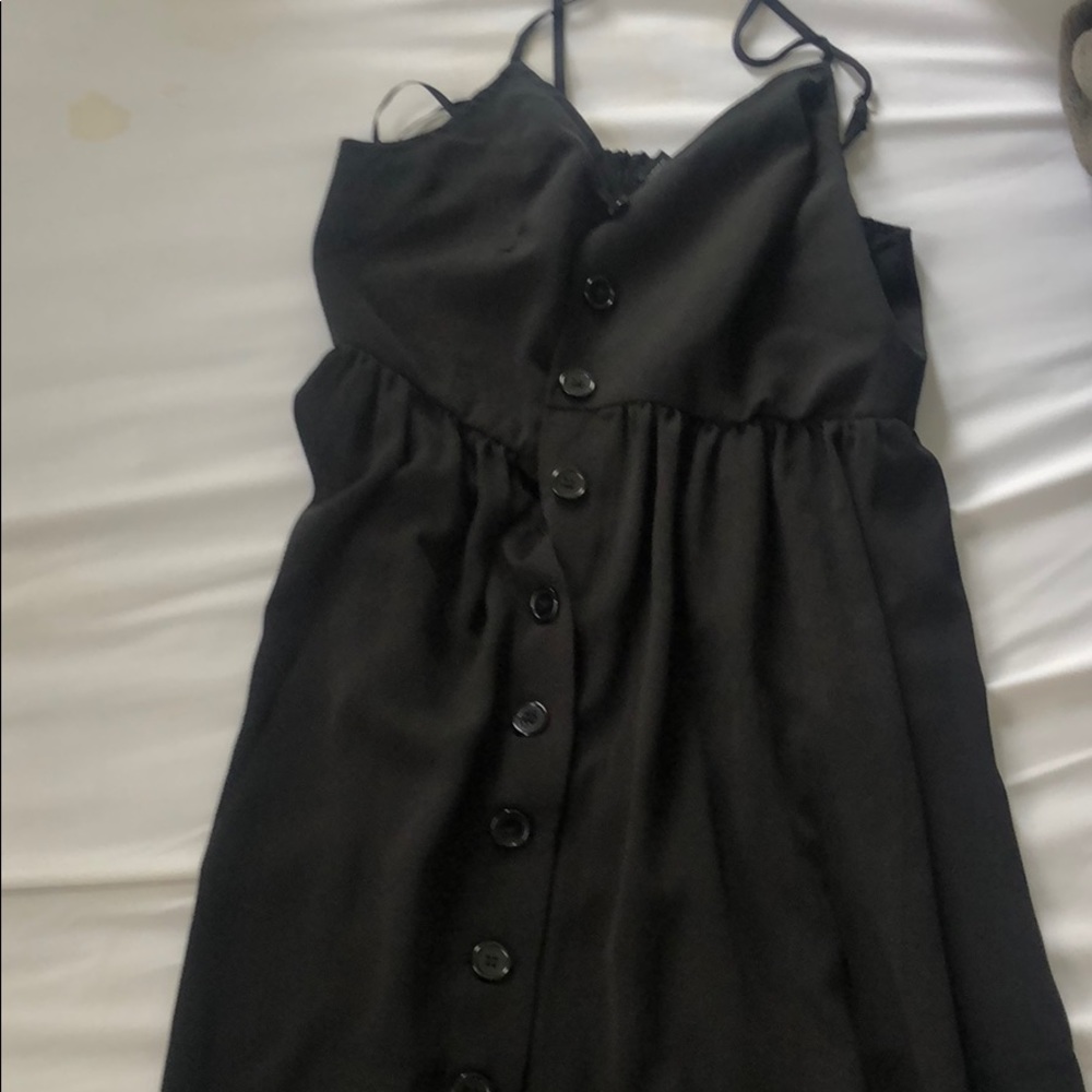 Black button up peasant dress